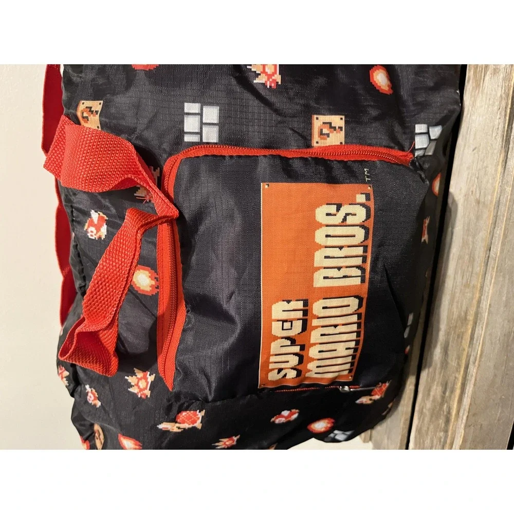 Nintendo Super Mario Bros Duffel Bag‎ Travel Gym Black Red CultureFly Shoulder